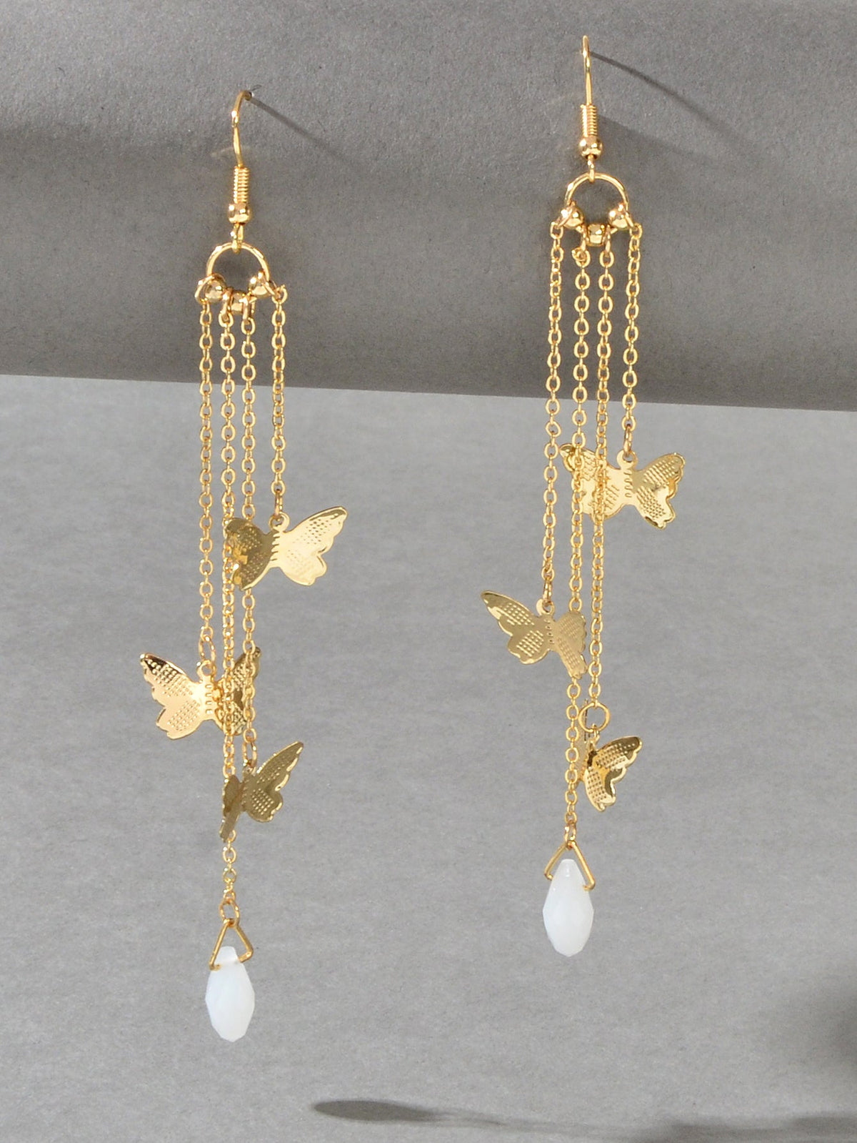 Multi-layer Chains Butterfly Earrings Drop Dangle Ear Hook Jewelry Elegant Gift