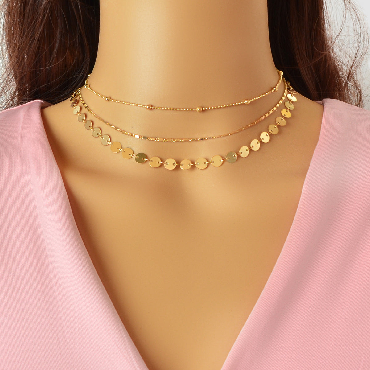 Multi layered Necklace Holiday Jewelry Women Chains Clavicle Collar Gift Choker