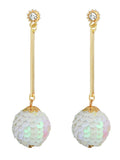 Rhinestone Sequins Ball Charm Pendant Dangle Earrings Women Girl Teens Jewellery