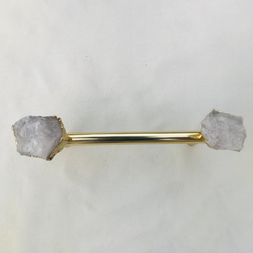 Clear Quartz Agate Cabinet Handles – Set of 4