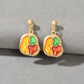 Art Designer Jewellery Colorful Palette Shape Gold Plated Pierced Party Earrings
