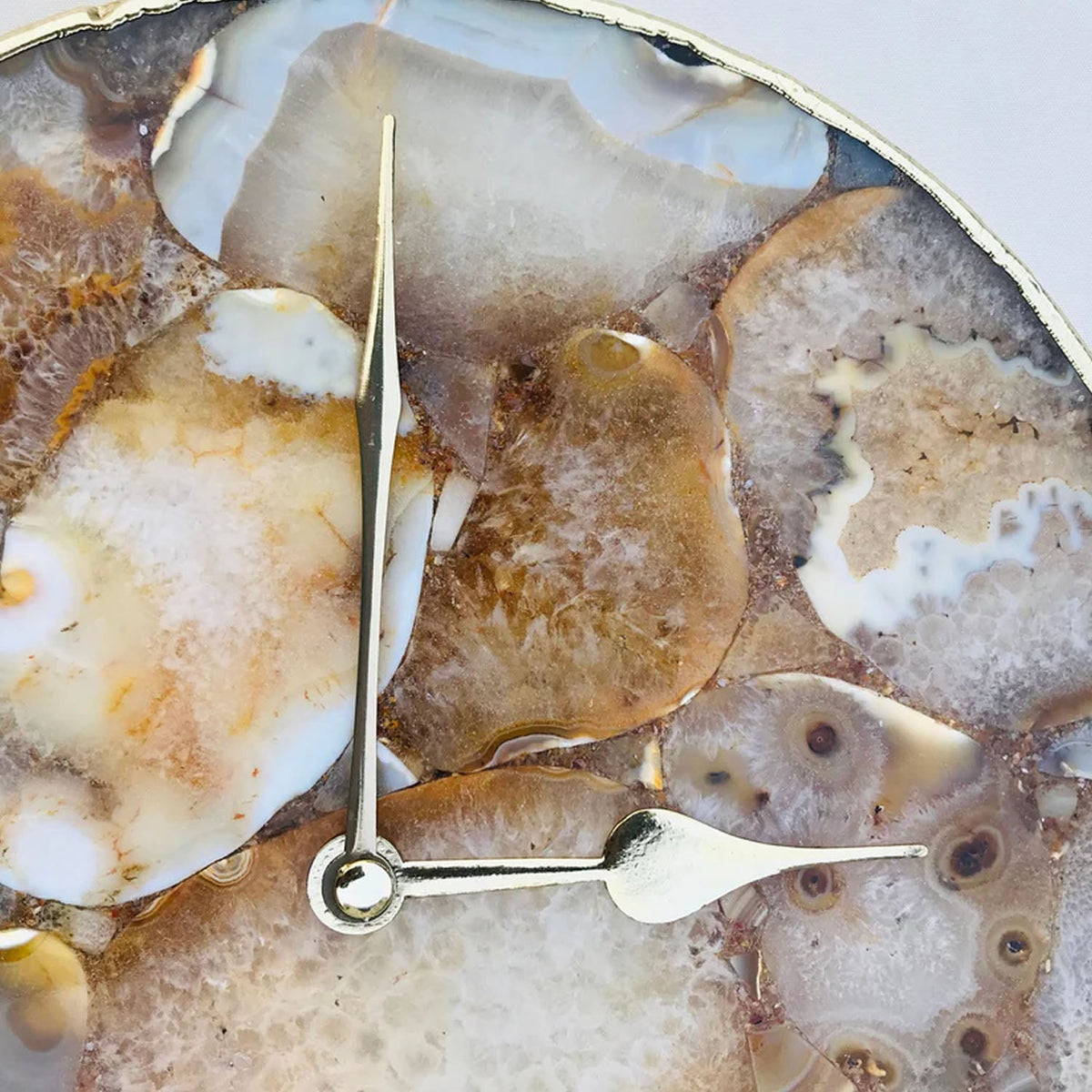 Large Brown Agate Wall Clock