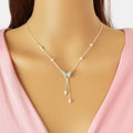 Sparkling Butterfly Pendant Y-Drop Necklace Tassel Clavicle Collar Women Jewelry