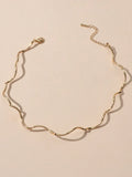 Female Jewellery Gold Silver Short Collar Necklace Women Choker Accessories Gift