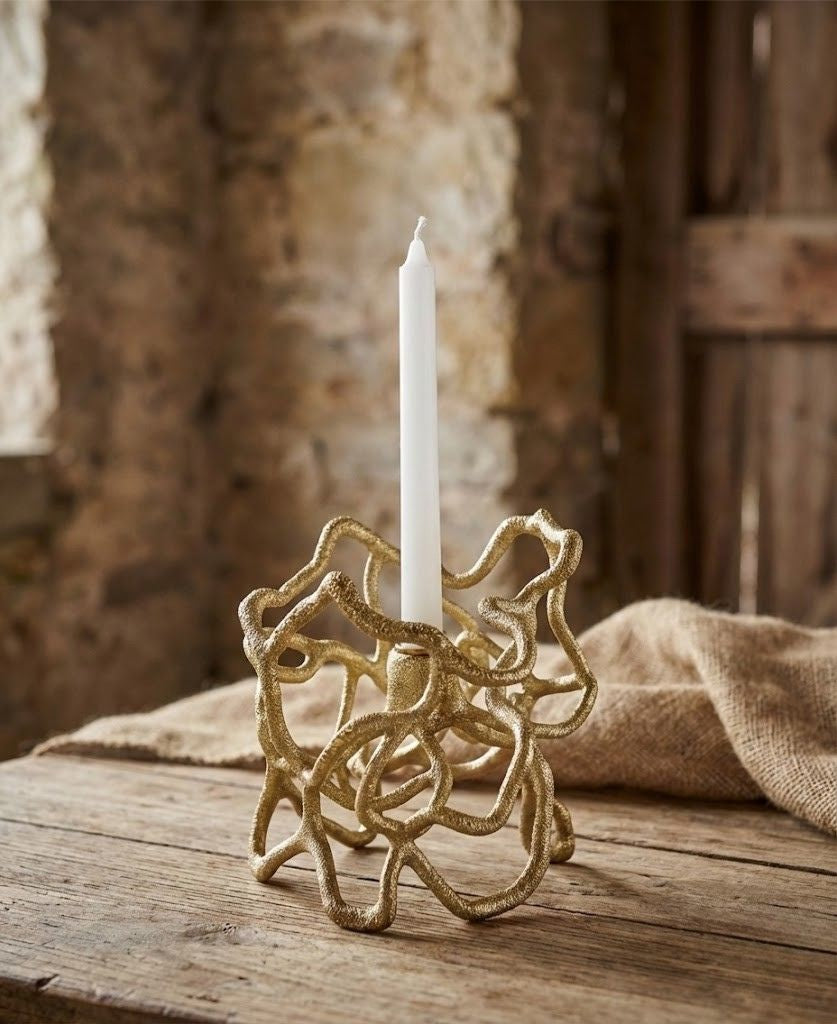 Organic Abstract Taper Candle Holder-0