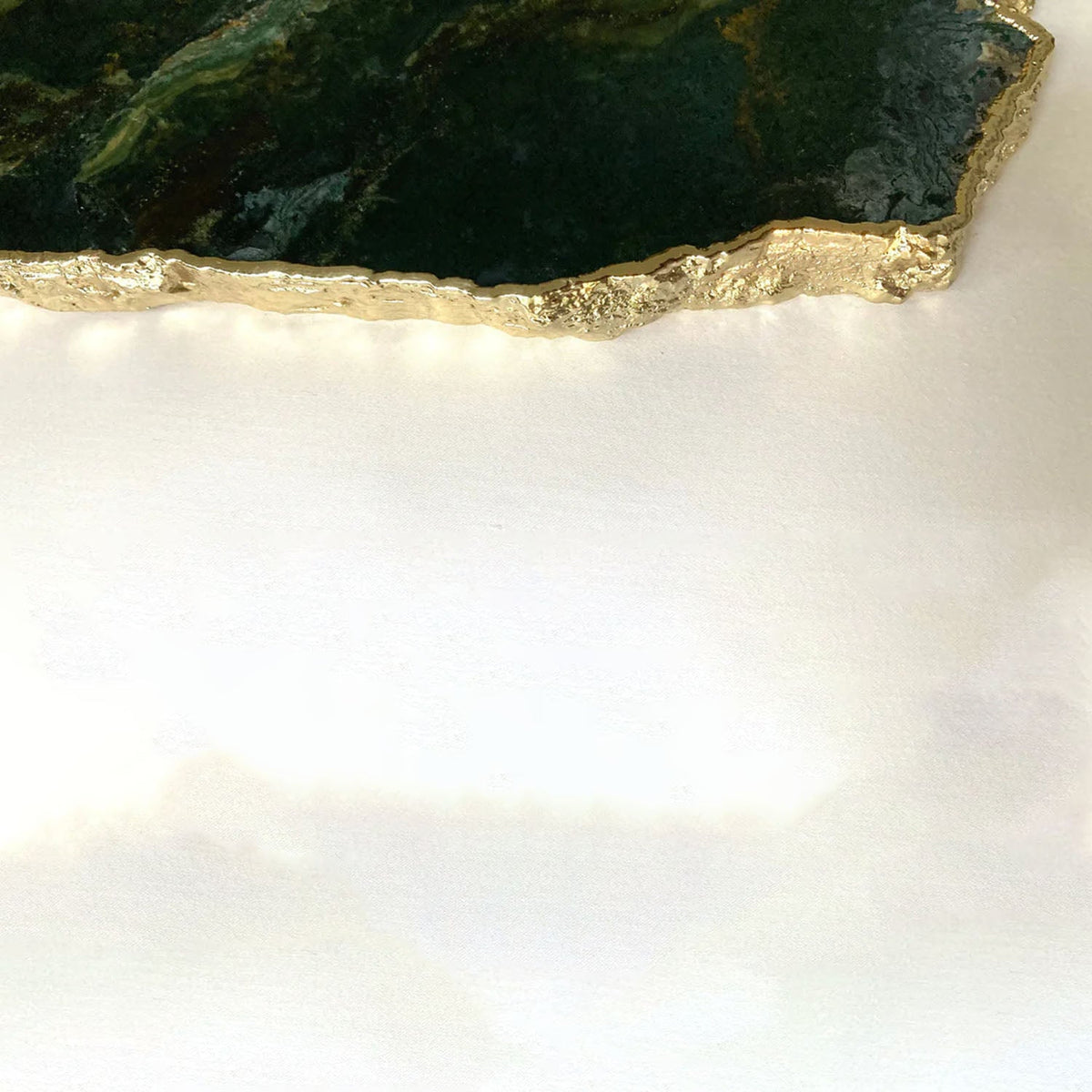 Large Green Agate Cheese Platter/Tray - 10"x15"