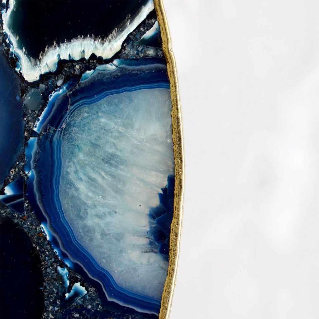 Blue Agate Side Table, Round Top