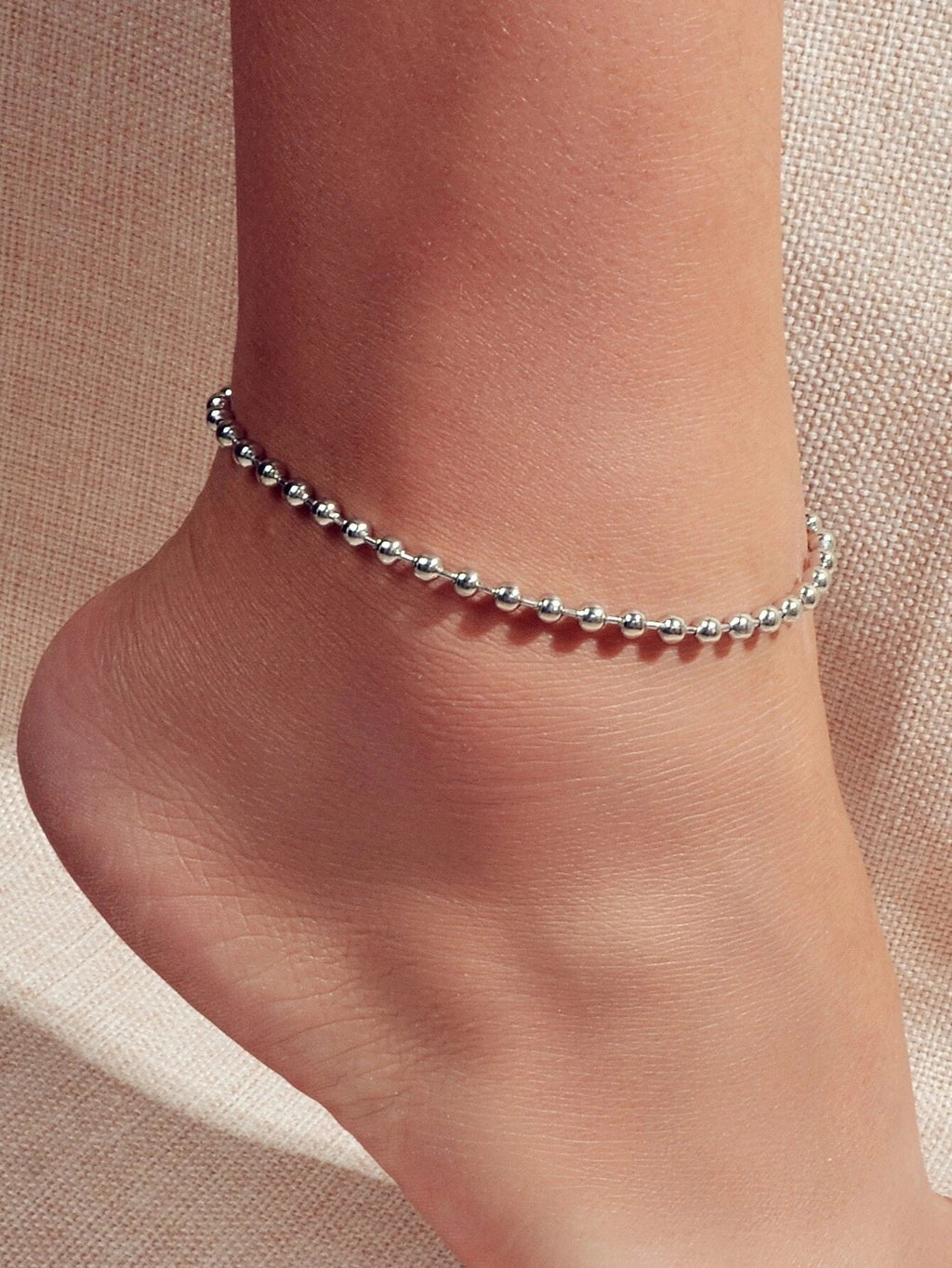 1pc Gold Silver Ball Chain Minimalist Boho Chic Anklet Bracelet Teen Summer Gift