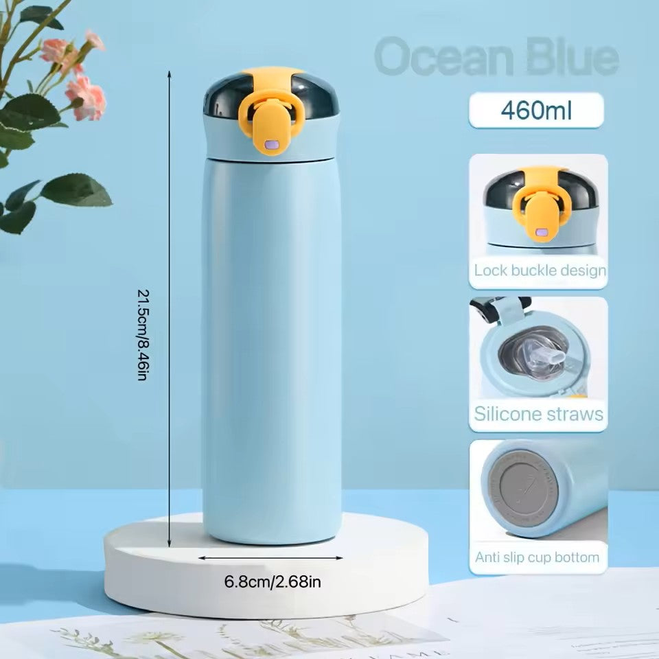 460ML Stainless Steel Insulated Vacuum Flask - Blue