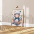 Tiere Kinderzimmer Süß Aquarell Ziege Stinktier Bär Fee Poster · Kinderzimmer Bilder · Wand Deko · Kunst Druck · Deko Print ohne Rahmen