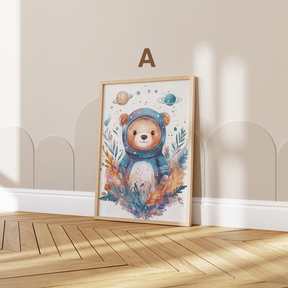 Tiere Kinderzimmer Süß Aquarell Ziege Stinktier Bär Fee Poster · Kinderzimmer Bilder · Wand Deko · Kunst Druck · Deko Print ohne Rahmen