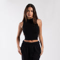 0890 - Women's Mock Neck Cropped Muscle Tank