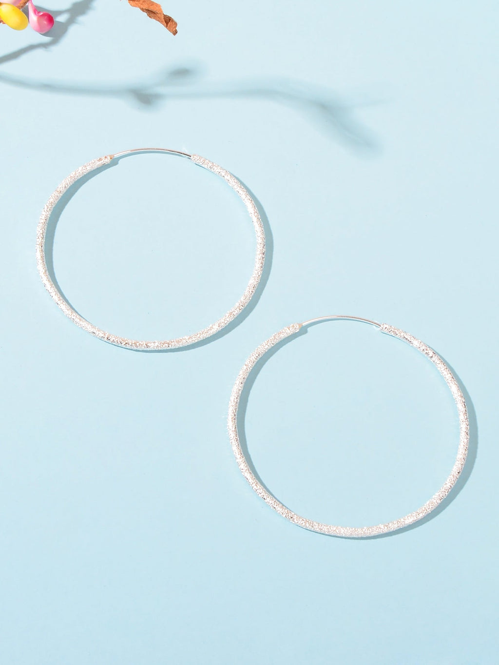 Silver Big Large Circle Huggie Hoop Earrings Women Bff Birthday Minimalist Gifts - earrings at Dealshubindia