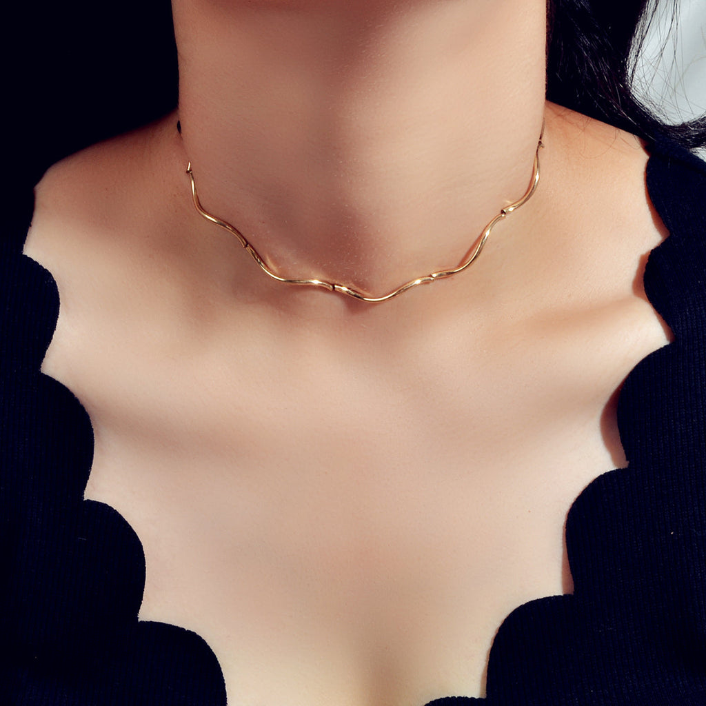 Female Jewellery Gold Silver Short Collar Necklace Women Choker Accessories Gift