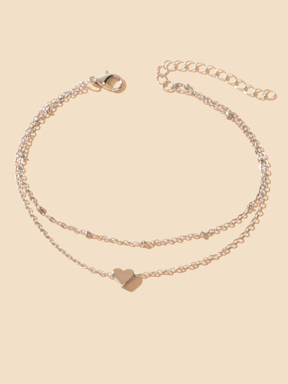 Womens Layered Chain Heart Anklet Foot Chain Beach Ankle Jewellery Bracelet Gift