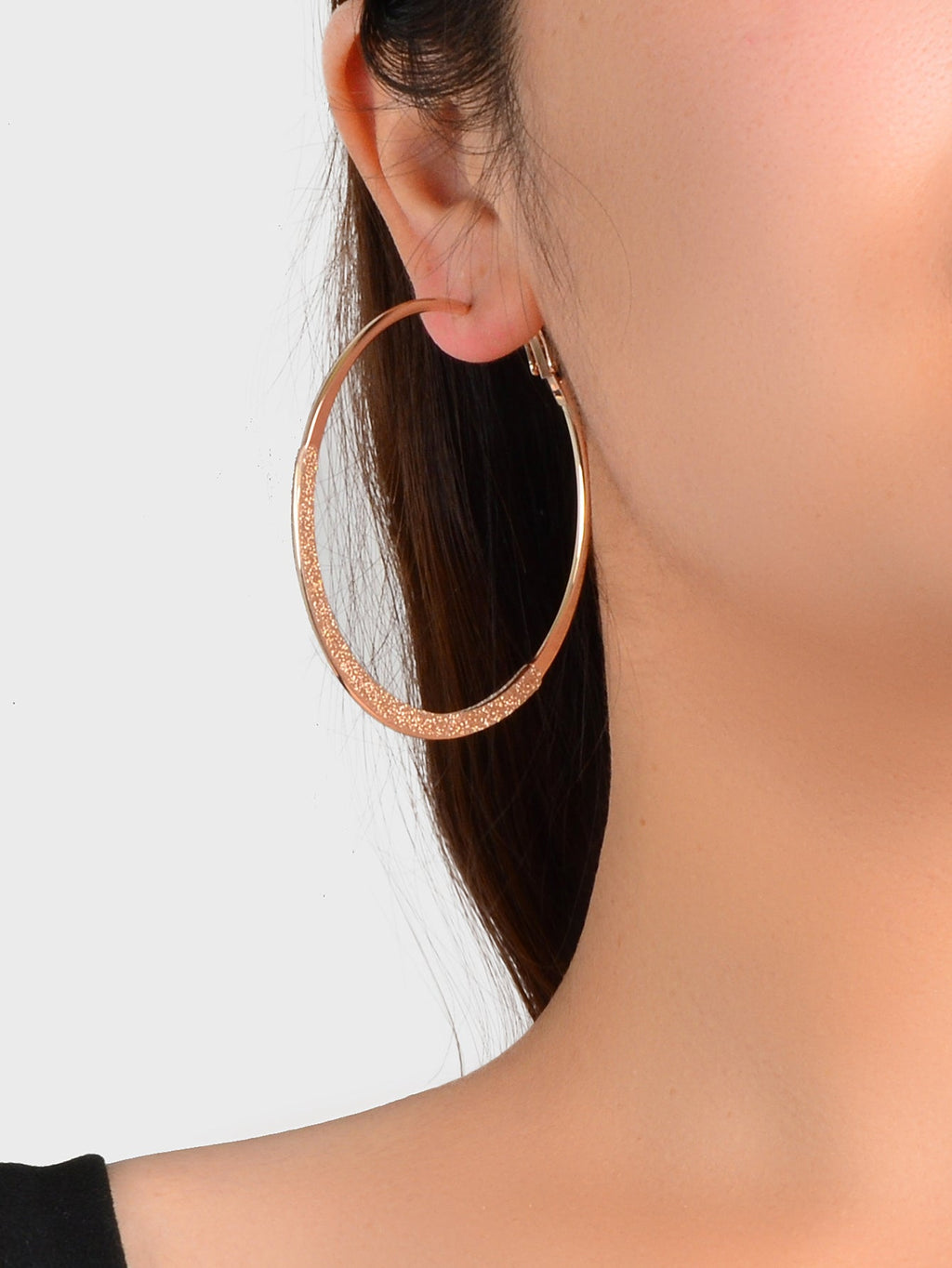 Spinning Rosegold Silver Big Circle Hoop Party Earrings Women Teens Accessories - Earrings at Dealshubindia