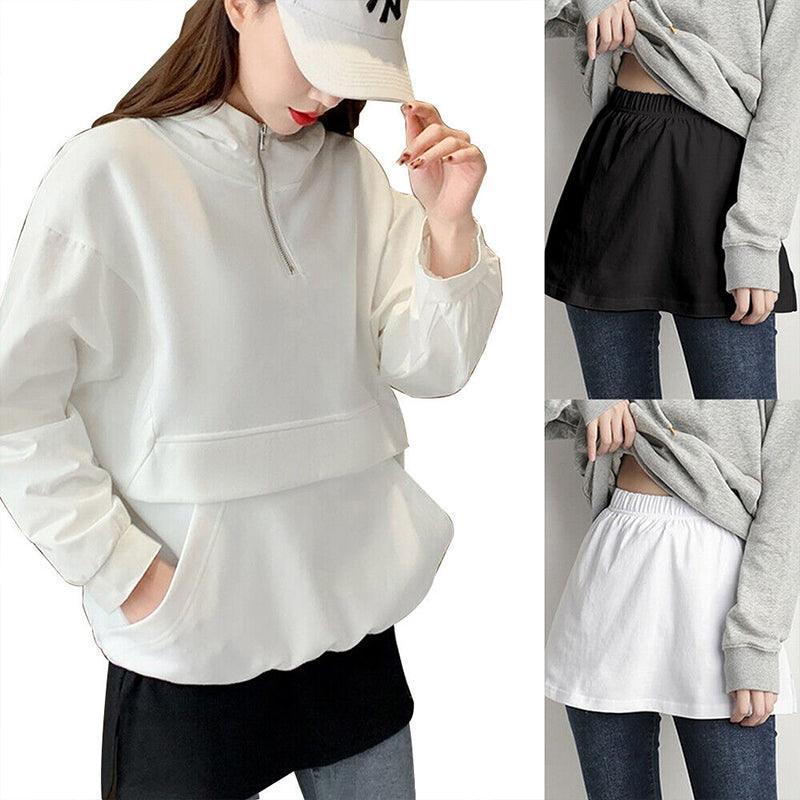 Fashion Hack Mini Skirt Shirt Extenders Adjustable Layering Fake Top Lower-Sweep