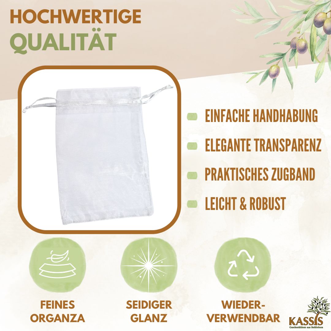 10 organza bags - white