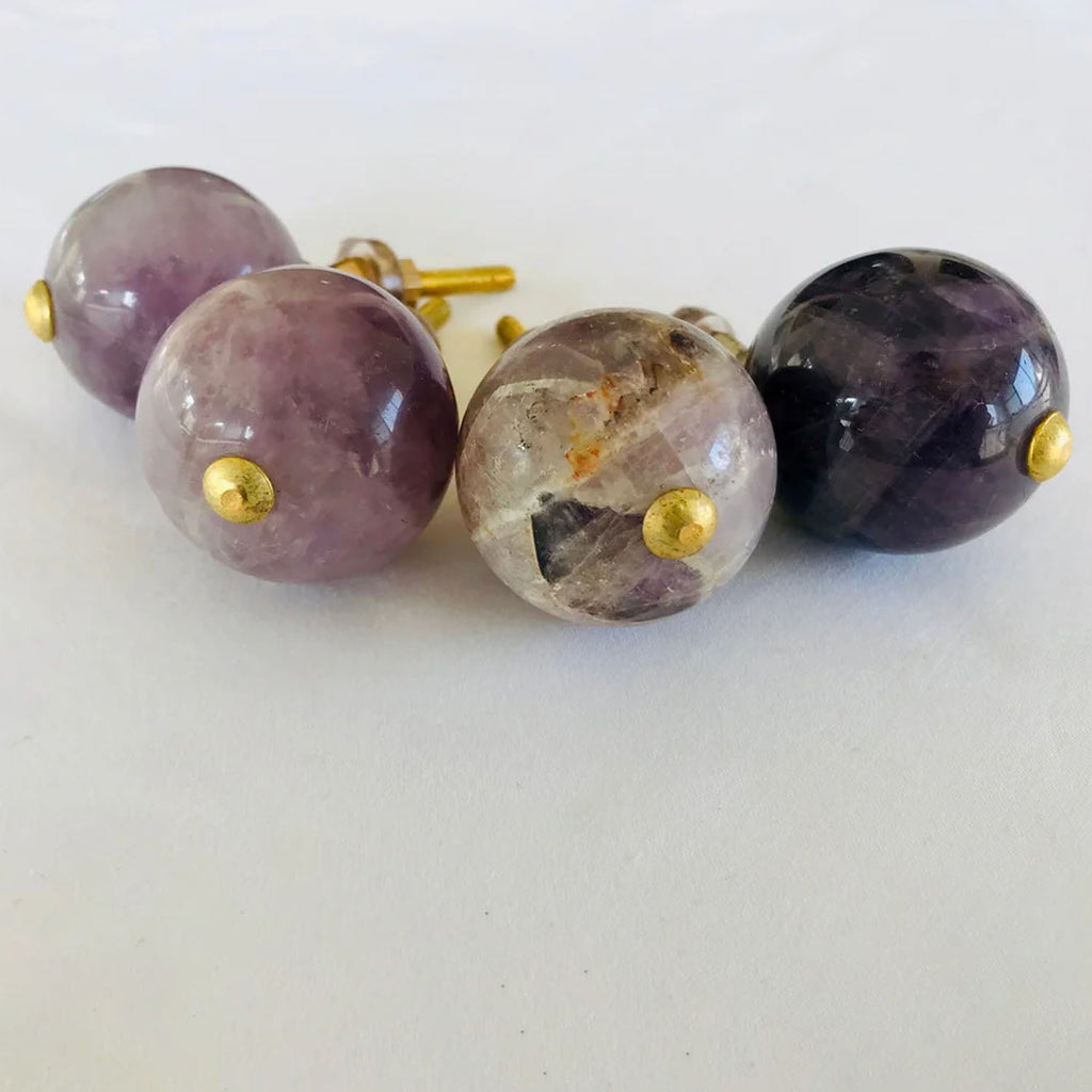 Amethyst Sphere Cabinet Knobs