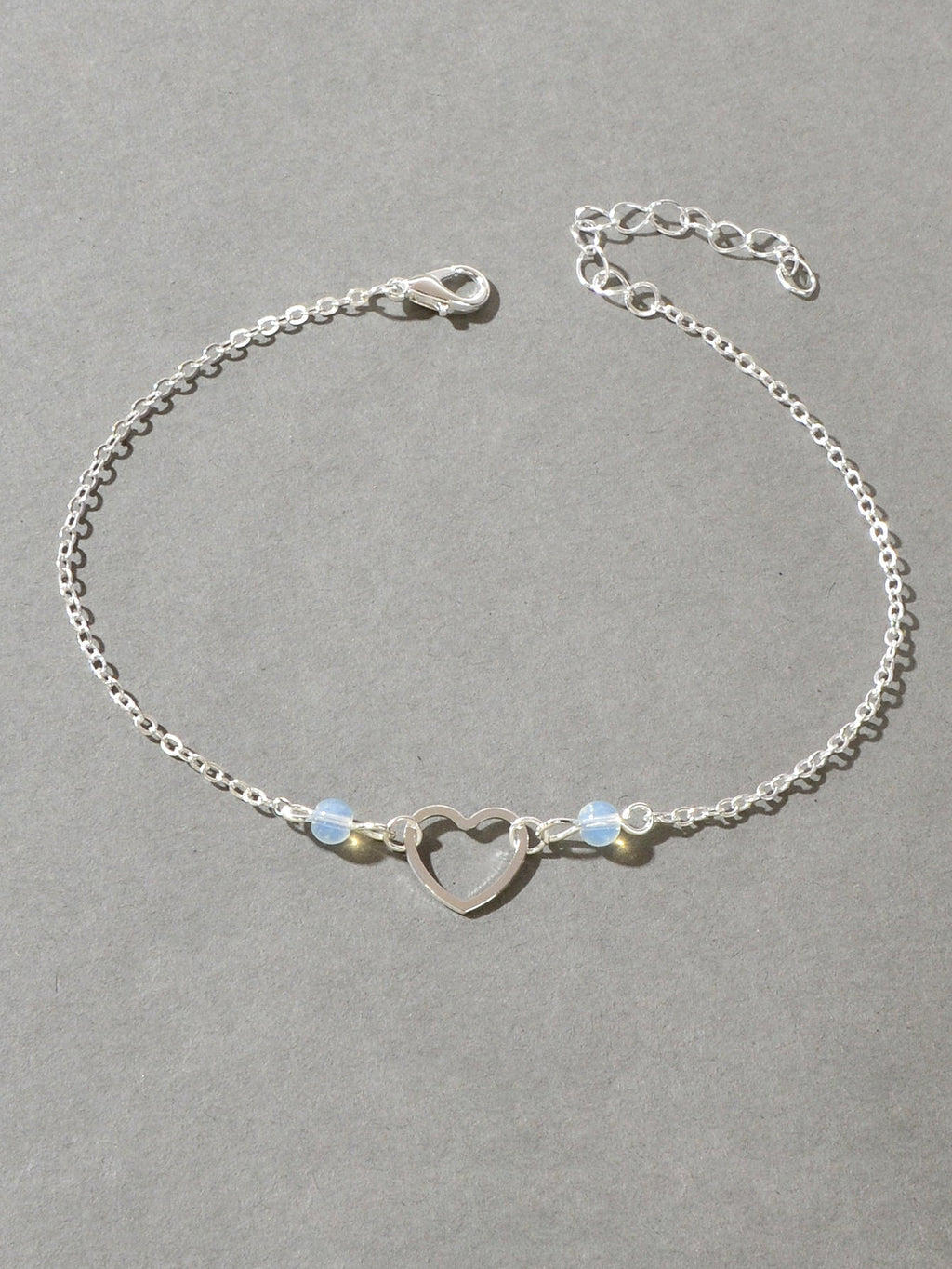 Dainty Foot Jewellery Girl Silver Chain Heart Charm Summer Barefoot Beach Anklet