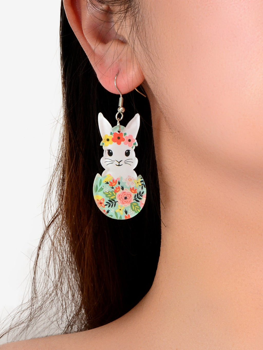 1 Pair Novelty Trendy Easter Bunny Eggs Earrings Bohemian Rabbit Ear Jewellery