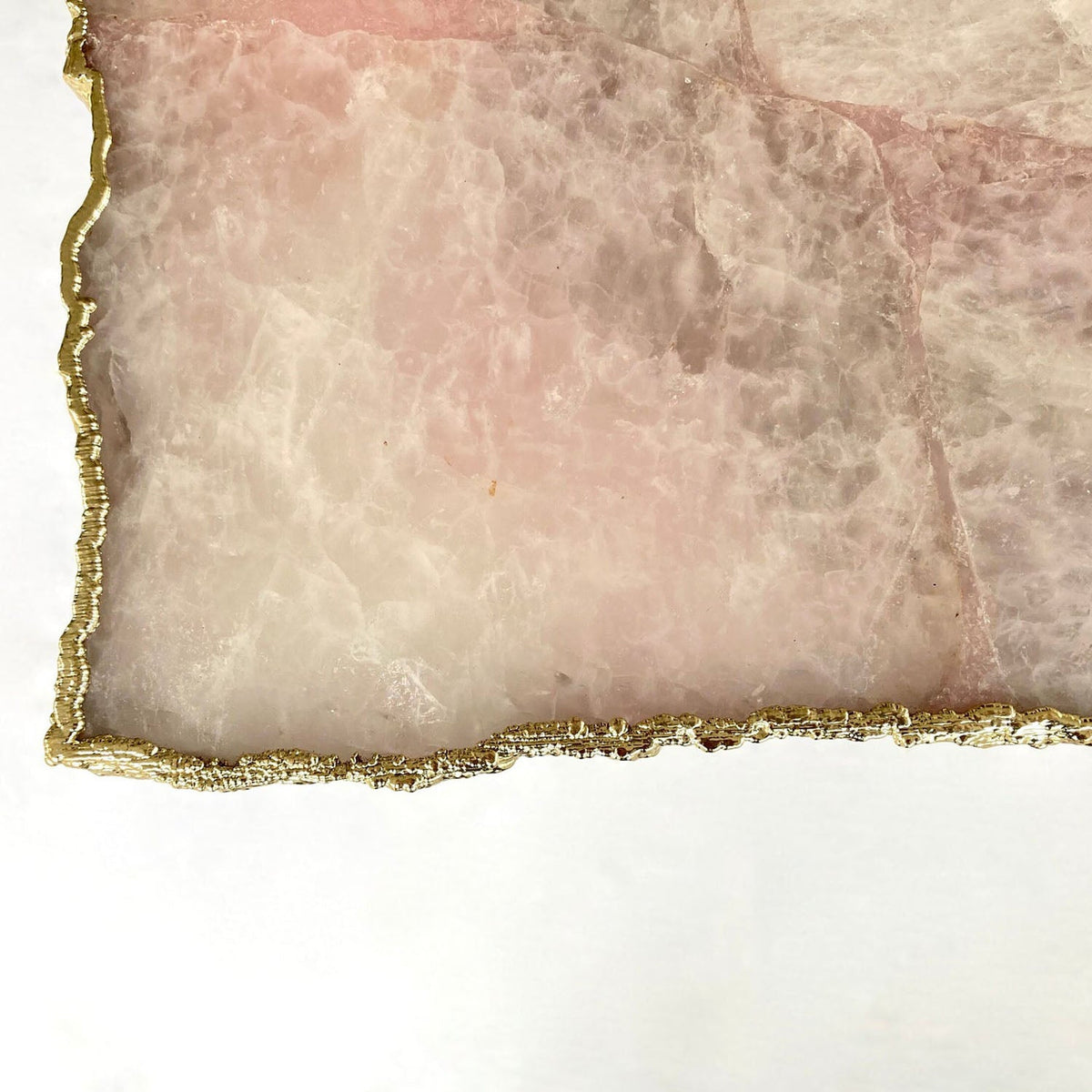 Rose Quartz Side Table, 10" x 15" Organic Edge