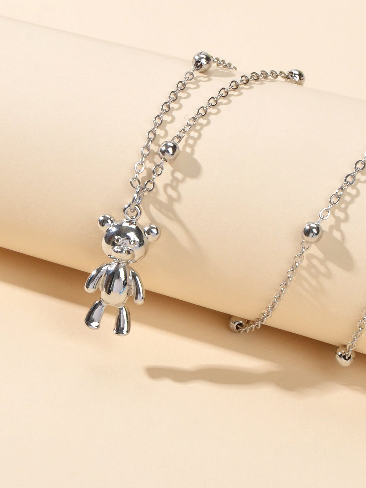 Lovely Female Jewellery Long Gold Chain Bear Pendant Necklace Trendy Accessories