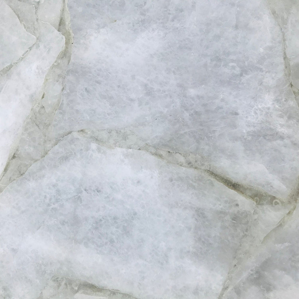 White Agate Side Table, Round Top