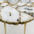 White Crystal Agate Side Table, Organic Edge