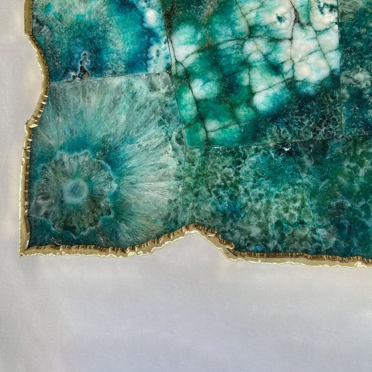 Large Composite Green Agate Cheese Platter/Tray 10"x15"