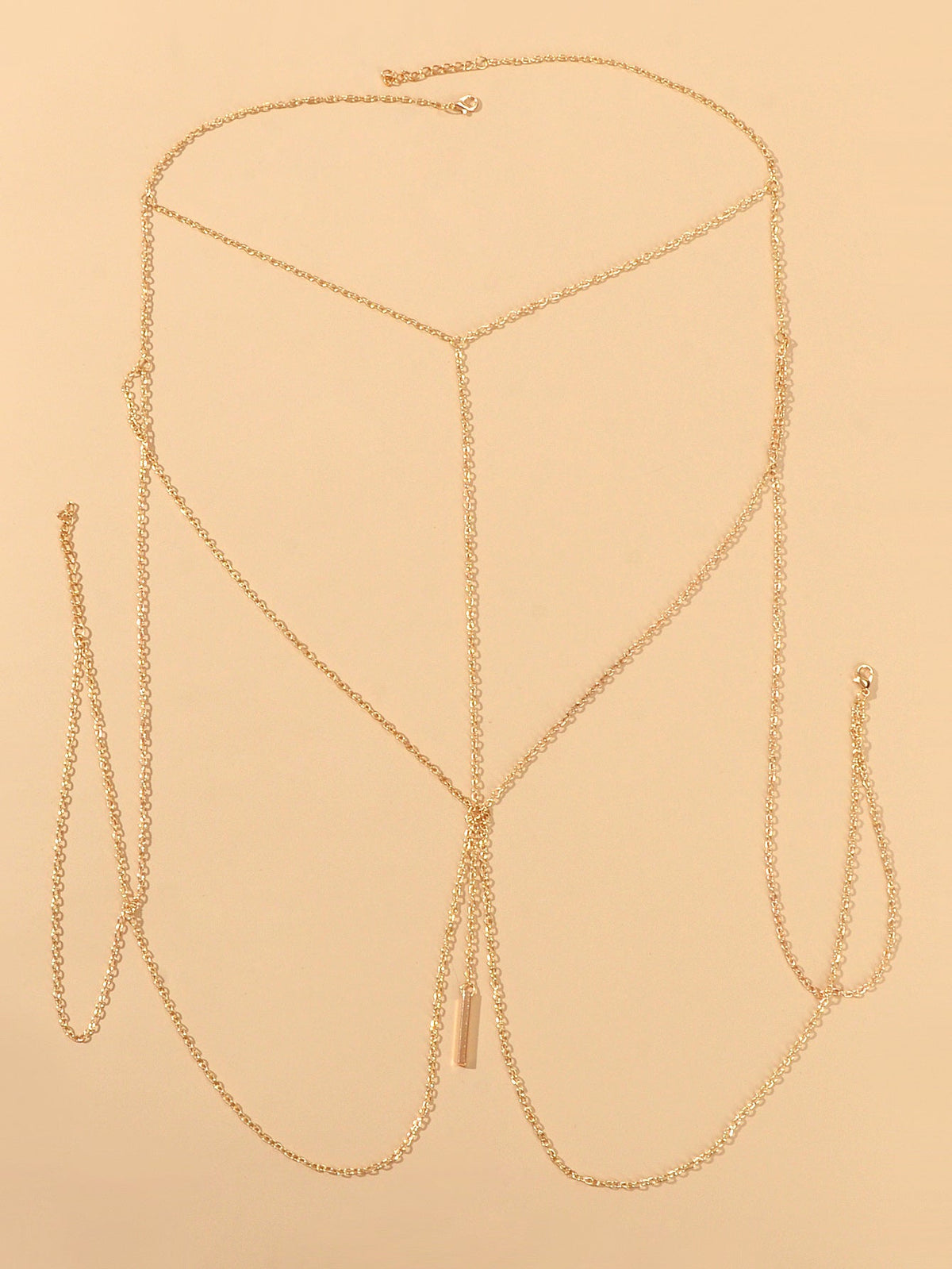 Sexy Gold Bikini Beach Body Chain Layered Chest Harness Belly Waist Jewellery