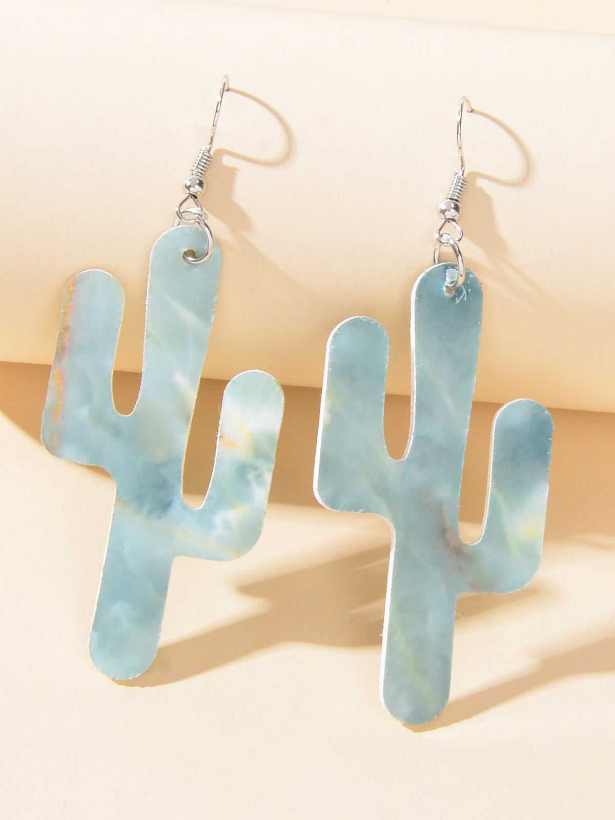 Faux Leather Lightweight Handmade Cactus Dangle American Indian Dangle Earrings