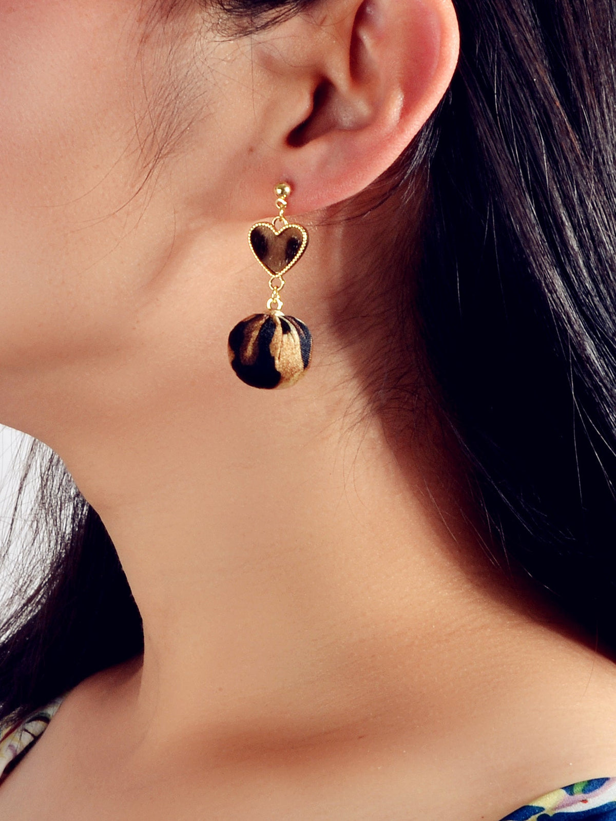 Women Leopard Heart Ball Charm Dangle Earrings Ladies Party Decoration Jewellery