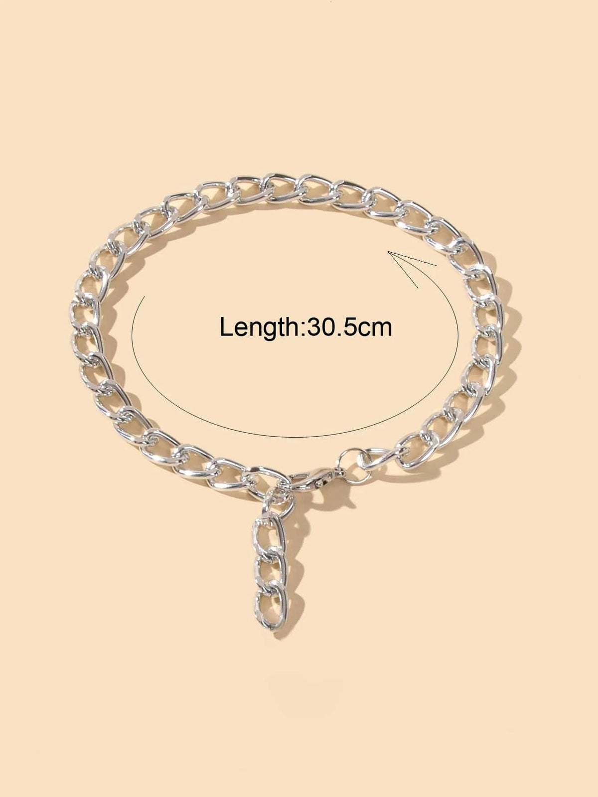 1 pc Chunky Solid Silver Chain Anklet Bracelet Summer Foot Beach Jewellery Gift