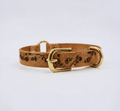 Submissive Collar – Green Leather Choker with Floral Design | Discreet Day Collar Jewelry-0