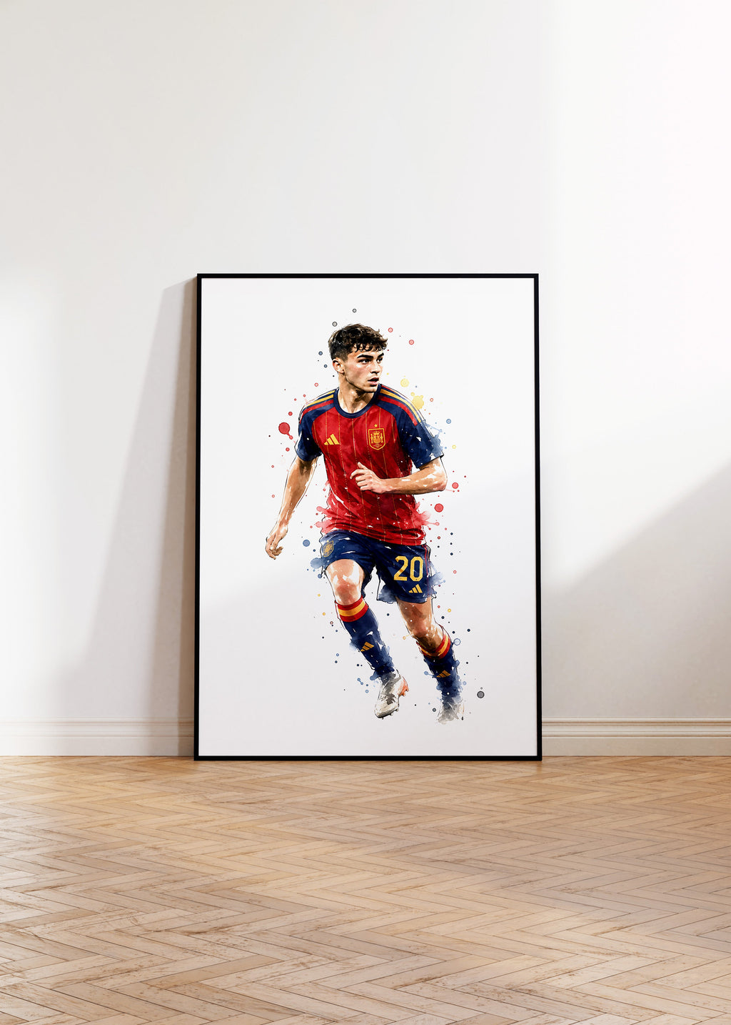 Spanien Fussball Poster · Geschenkidee · Aquarell Sport Wandbild · Deko Print ohne Rahmen