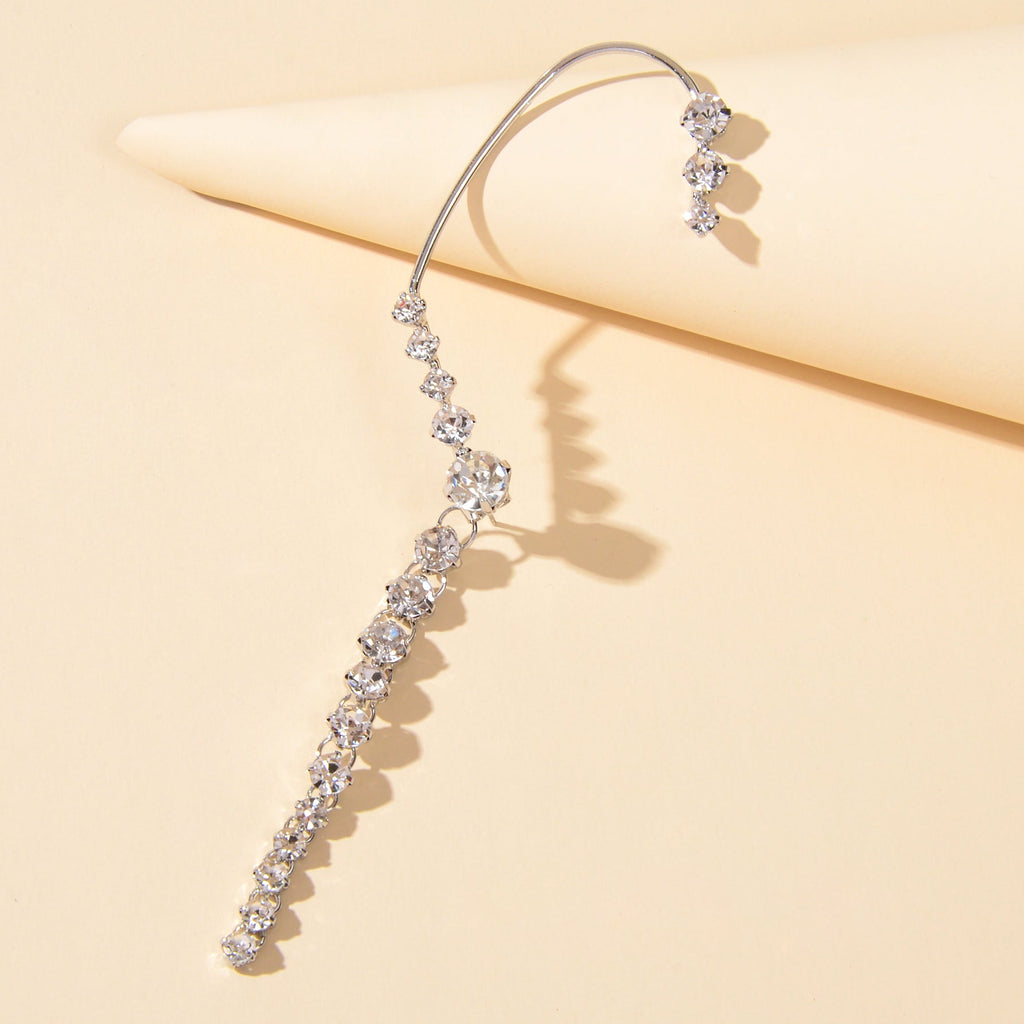 1 pc Luxury Cartilage Jewellery Full Rhinestone Long Ear Cuff Cartilage Earring