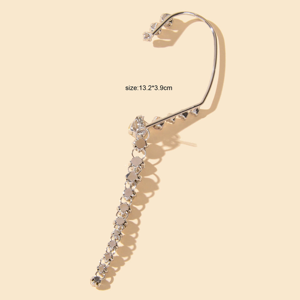 1 pc Luxury Cartilage Jewellery Full Rhinestone Long Ear Cuff Cartilage Earring