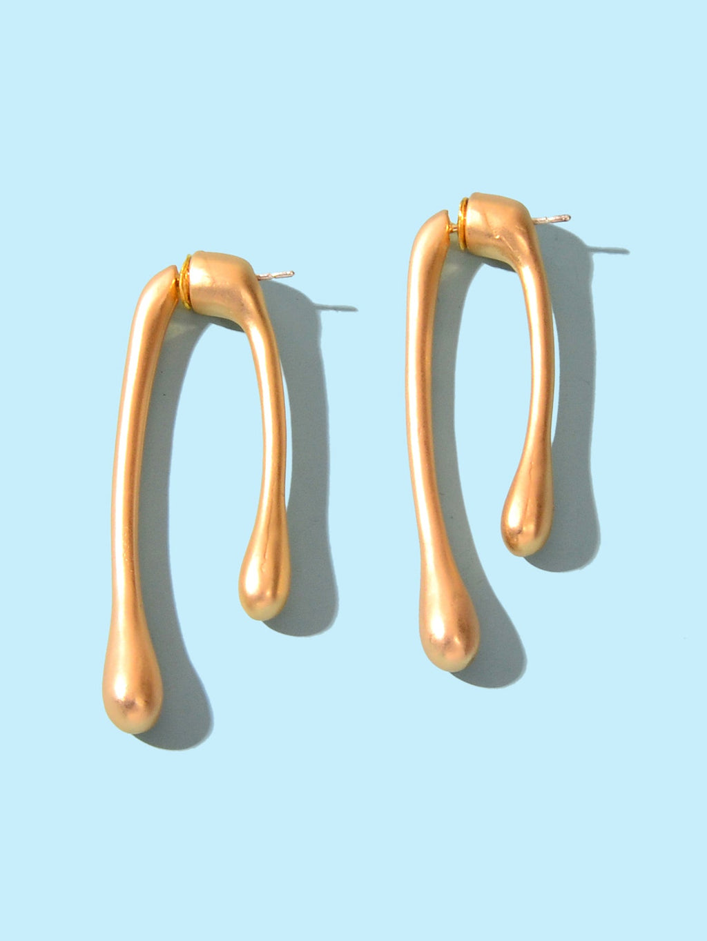 Designer Jewelry Minimalist Gold Metal Geometric Stud Earrings Trendy Ear Jacket