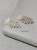 Sparkly Full Rhinestone Chandelier Tassel Linear Drop Earrings Bridal Jewellery
