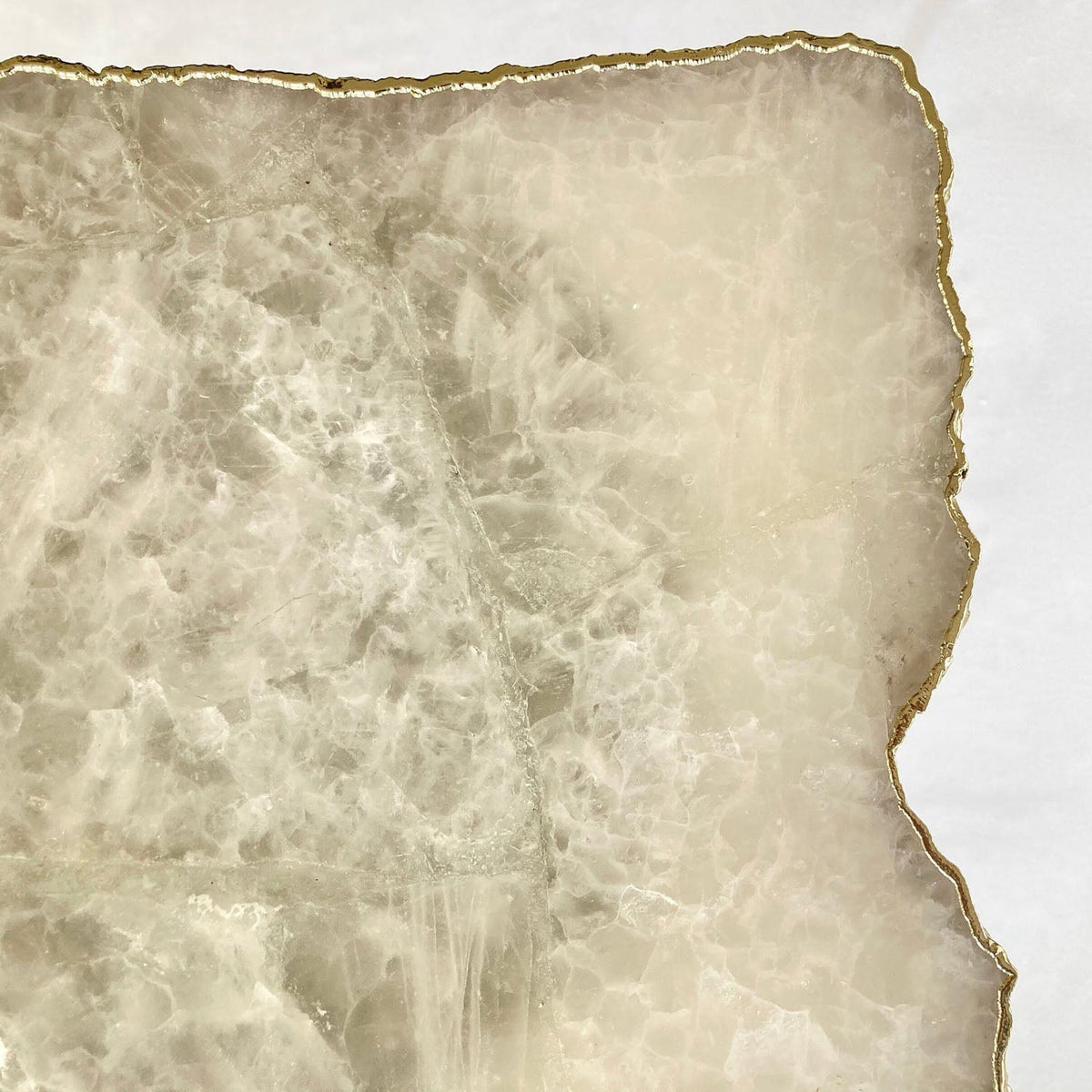 White Agate Side Table, 10" x 15" Organic Edge