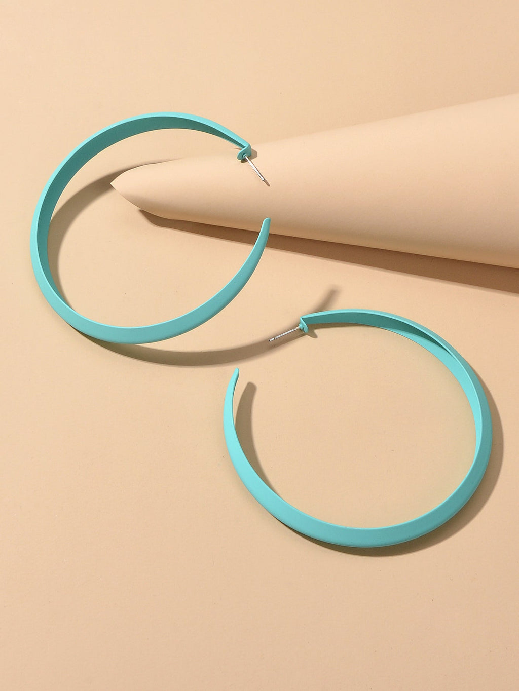 Women Party Decoration Blue Big Hoop Statement Circle Earrings Female Jewellery - Earrings at Dealshubindia