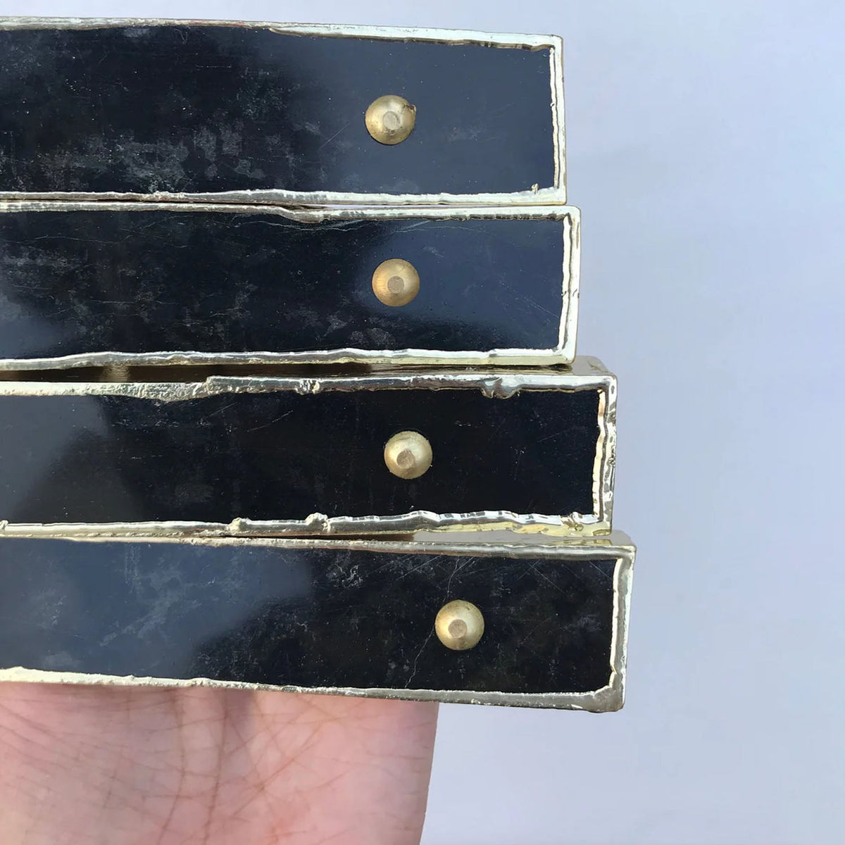 Set of 4 Black Agate Handle Barbarella
