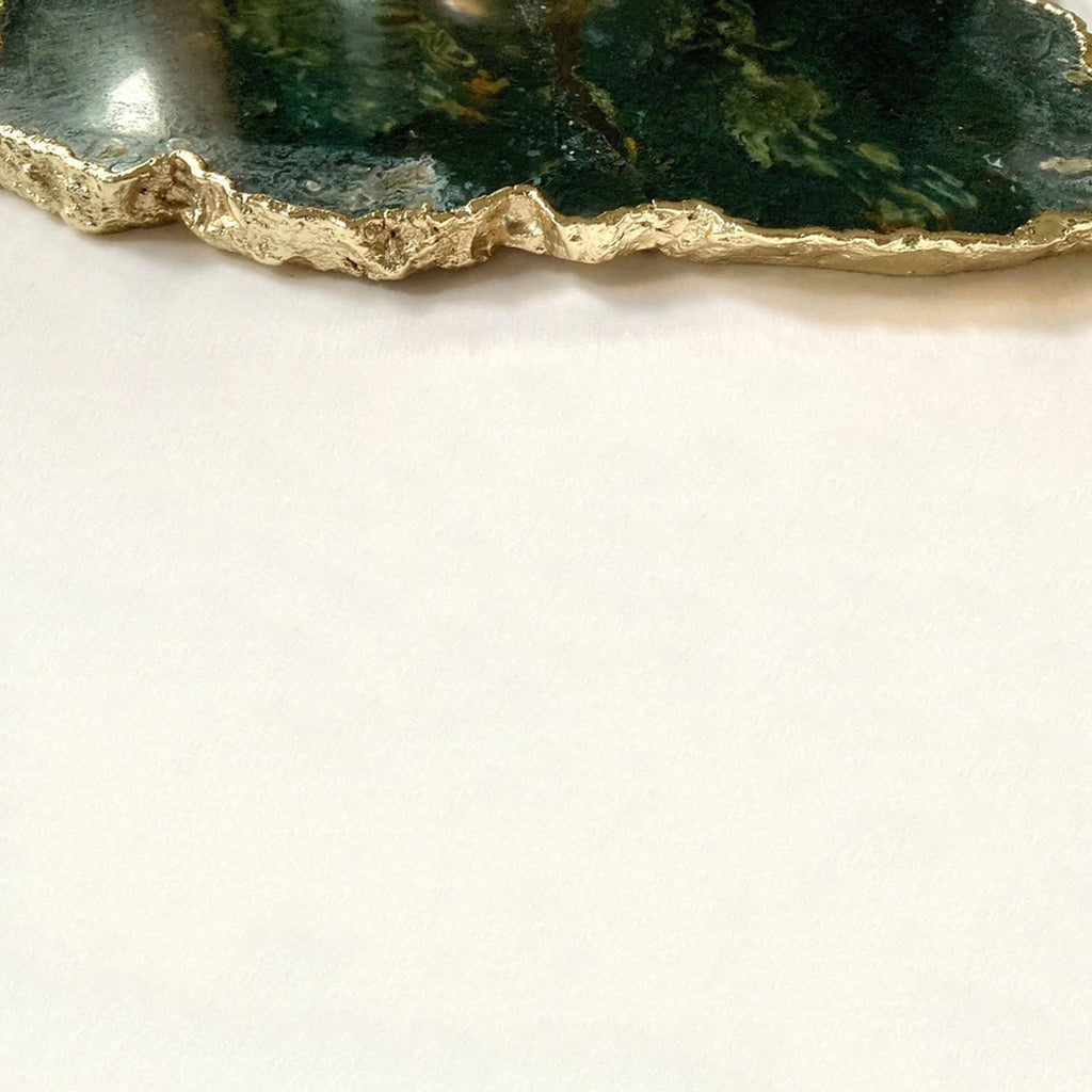 Large Green Agate Cheese Platter/Tray - 10"x15"