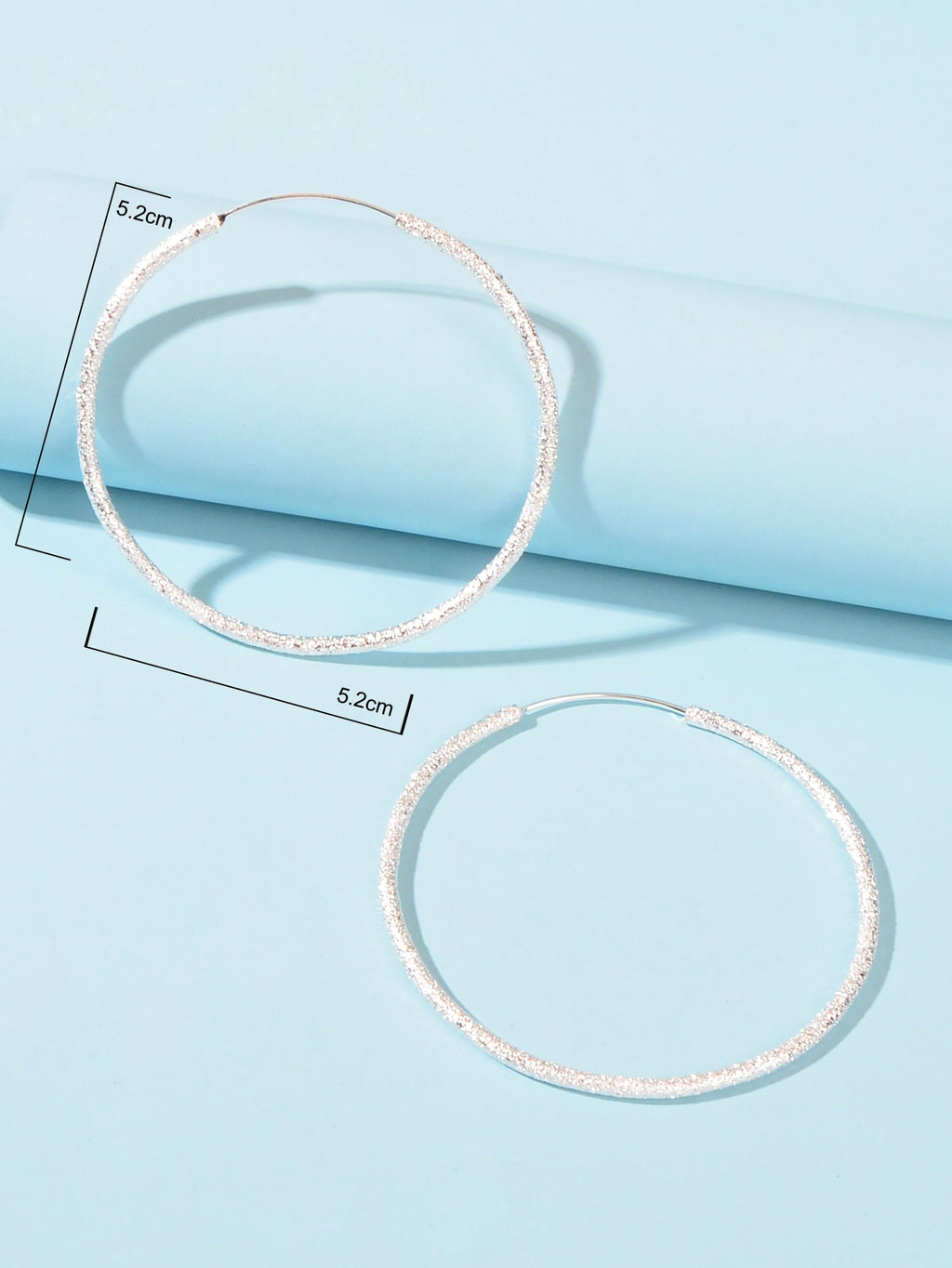 Silver Big Large Circle Huggie Hoop Earrings Women Bff Birthday Minimalist Gifts - earrings at Dealshubindia