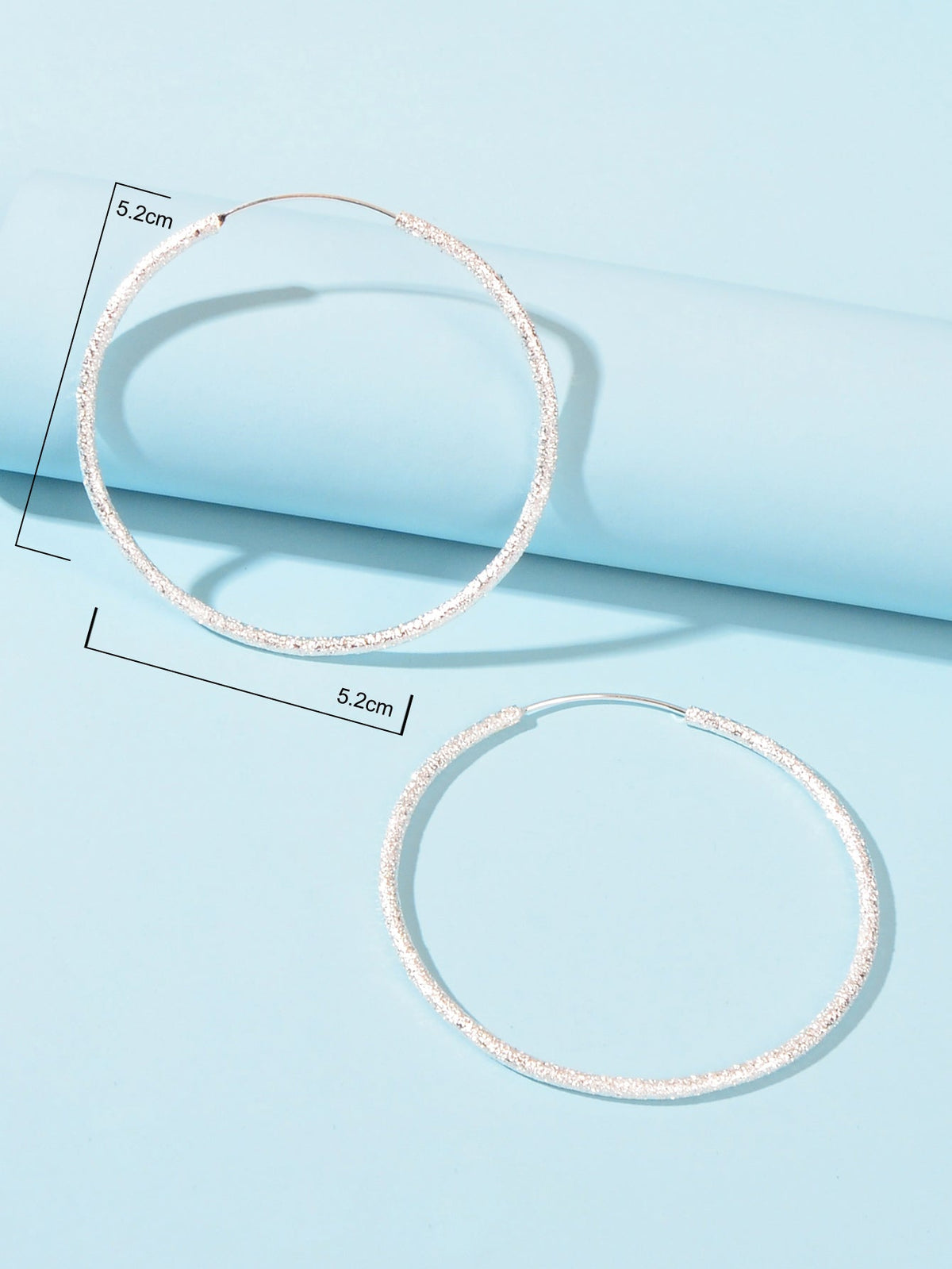 Silver Big Large Circle Huggie Hoop Earrings Women Bff Birthday Minimalist Gifts - earrings at Dealshubindia