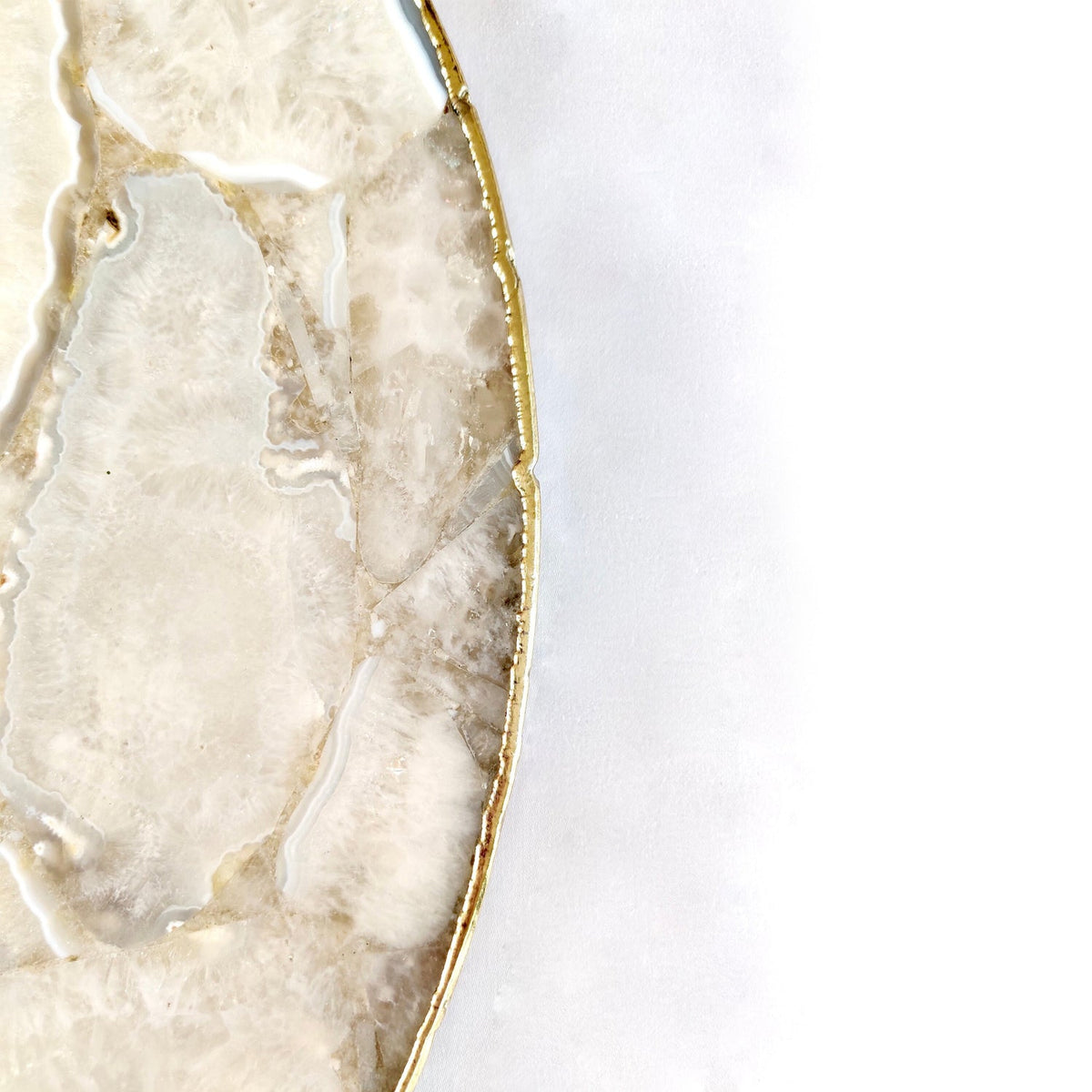 White Agate LazySusan | Countertop | Turntable | Centerpiece