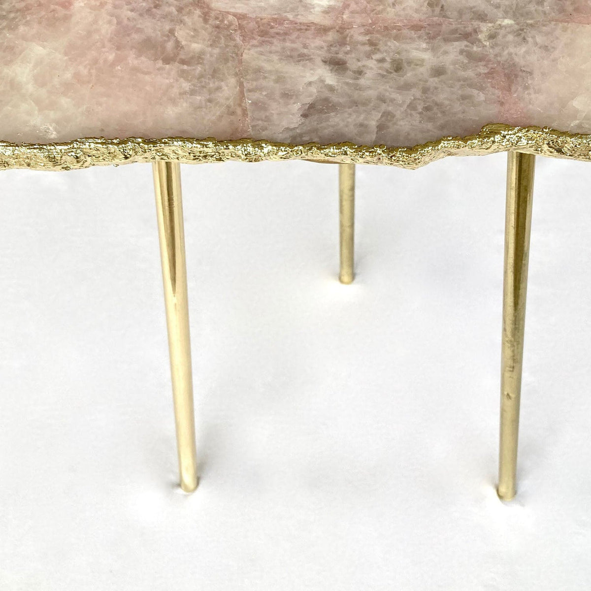Rose Quartz Side Table, 10" x 15" Organic Edge