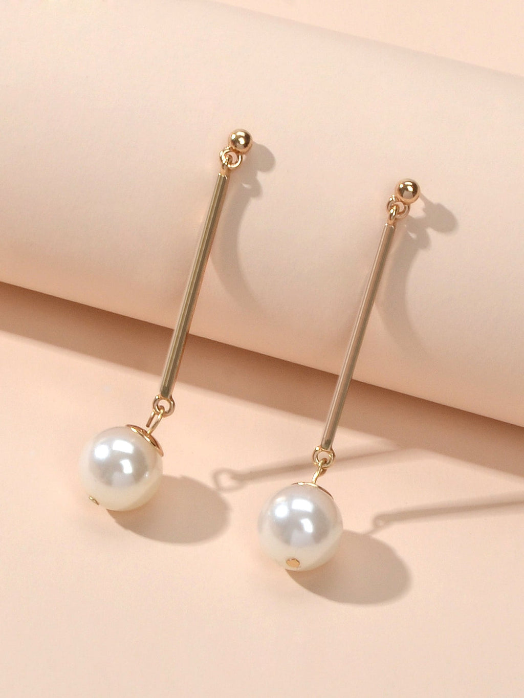 Wedding Engagement Gift Jewellery Gold Bar Pearl Charm Pendant Earrings Women - Earrings at Dealshubindia