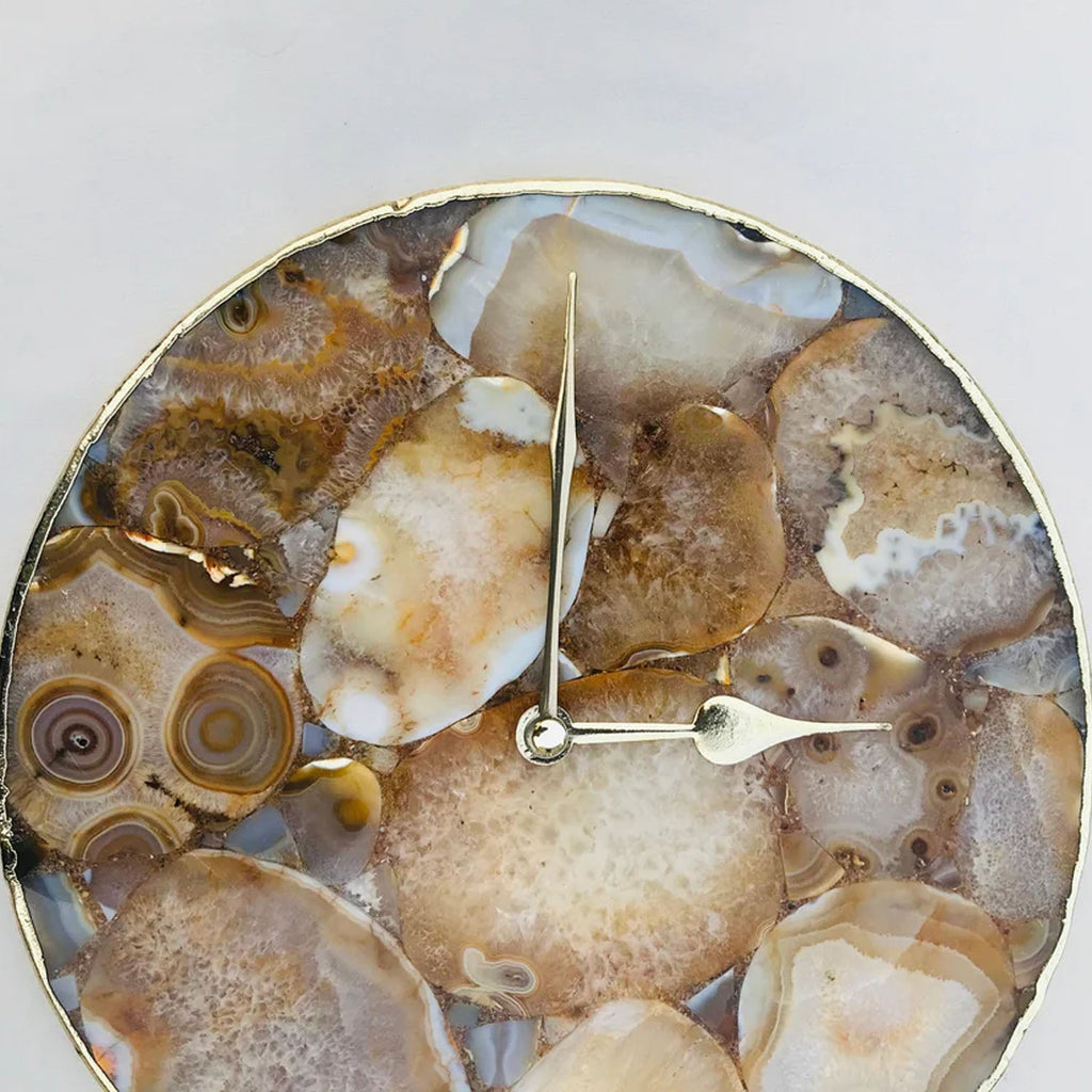 Large Brown Agate Wall Clock